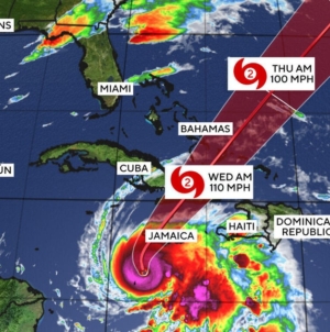 Hurricane Melissa is a mighty Category 5 storm in the Caribbean. Maps show its forecast path.