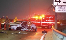 Wrong-way driver reportedly slams into car on L.A. bridge
