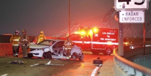 Wrong-way driver reportedly slams into car on L.A. bridge