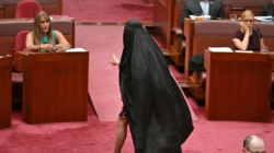 Australian far-right Senator Pauline Hanson slammed for wearing burqa to parliament to demand ban