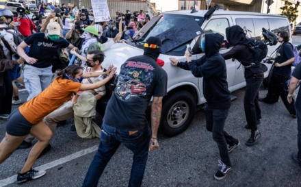 Photos: Anti-ICE protests gets heated on ‘National Shutdown’ day