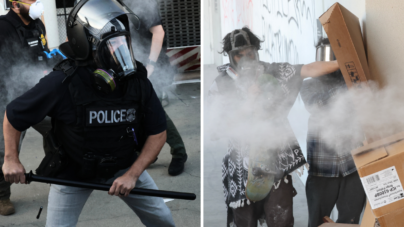 ‘ICE Out’ Protesters Set Dumpster Ablaze In Violent LA Clashes