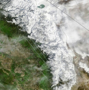 Dramatic satellite photos show California mountain snow after storms
