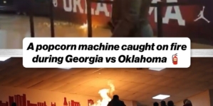 Oklahoma’s Win Over Georgia Delayed After Popcorn Machine Bursts Into Flames