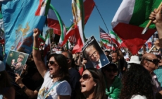Thousands rally in Westwood as U.S.-Iran war escalates, calling for a ‘free Iran’