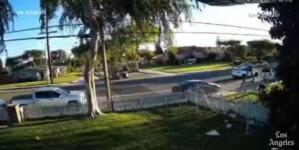 Video captures violent rollover crash on residential O.C. street
