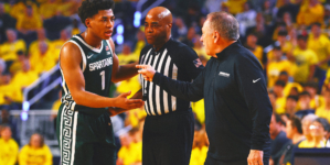 Michigan State’s Jeremy Fears T’d Up for Kick Toward Groin of Michigan’s Elliot Cadeau