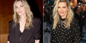 Michelle Pfeiffer stuns at Paris Fashion Week YSL show appearance
